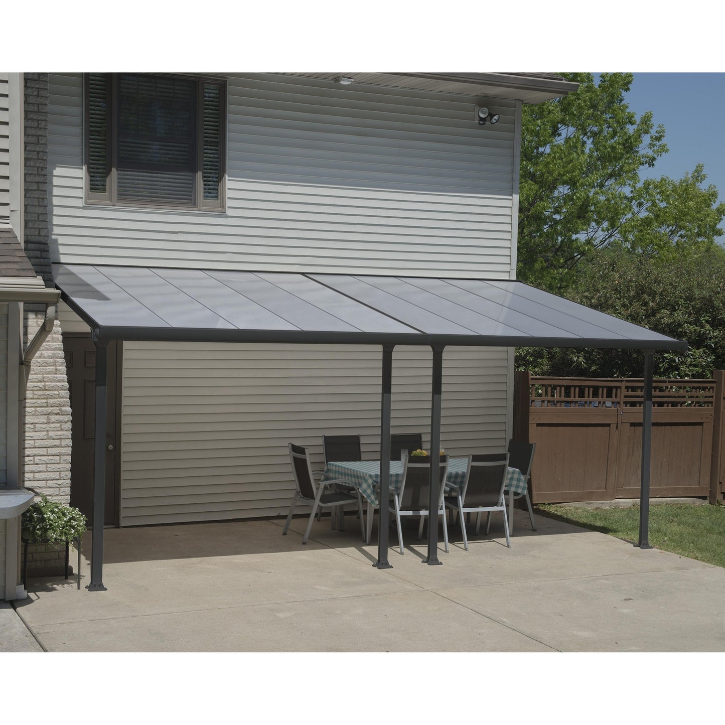 Pérgola anexa Feria 300x61 cm cinzento