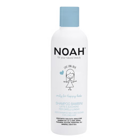 Champô infantil de leite e açúcar para cabelos longos Noah 250 ml