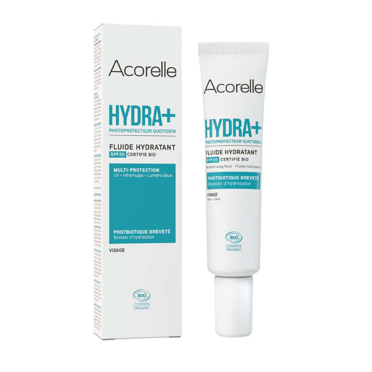 Fluido Facial Hidratante FPS 20 Hydra+, ACORELLE, 40ml