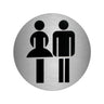 Placa Adhesiva Baño Mujer / Hombre Acero Inoxidable Ø 7 Cm.