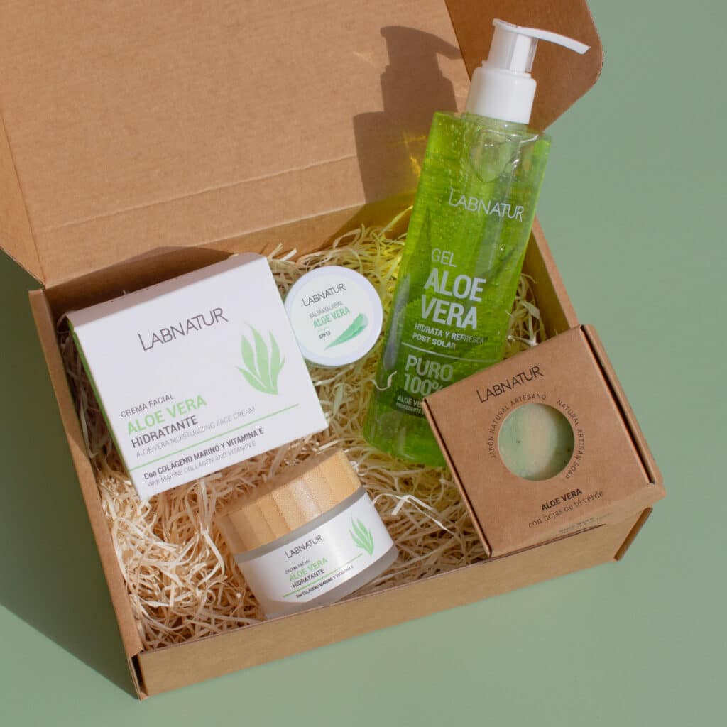 Pack Cuidado de Aloe Vera Labnatur | Crema Facial 50 ml, Gel 250 ml, Bálsamo SPF10 y Jabón 100 g | Piel Sensible_3