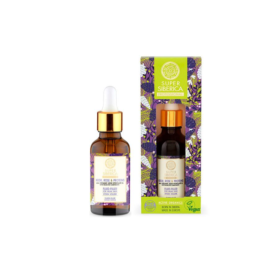 Natura Siberica 50ml Fluido Preenchedor para Cabelo Fraco com Pinho, Rosa e Proteínas