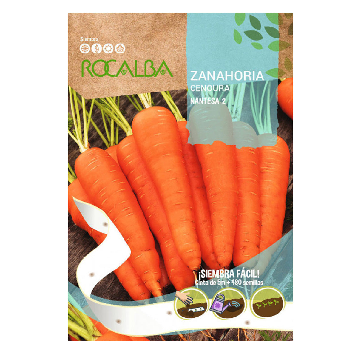 Sementes de Cenoura Nantes 2 em fita, Rocalba