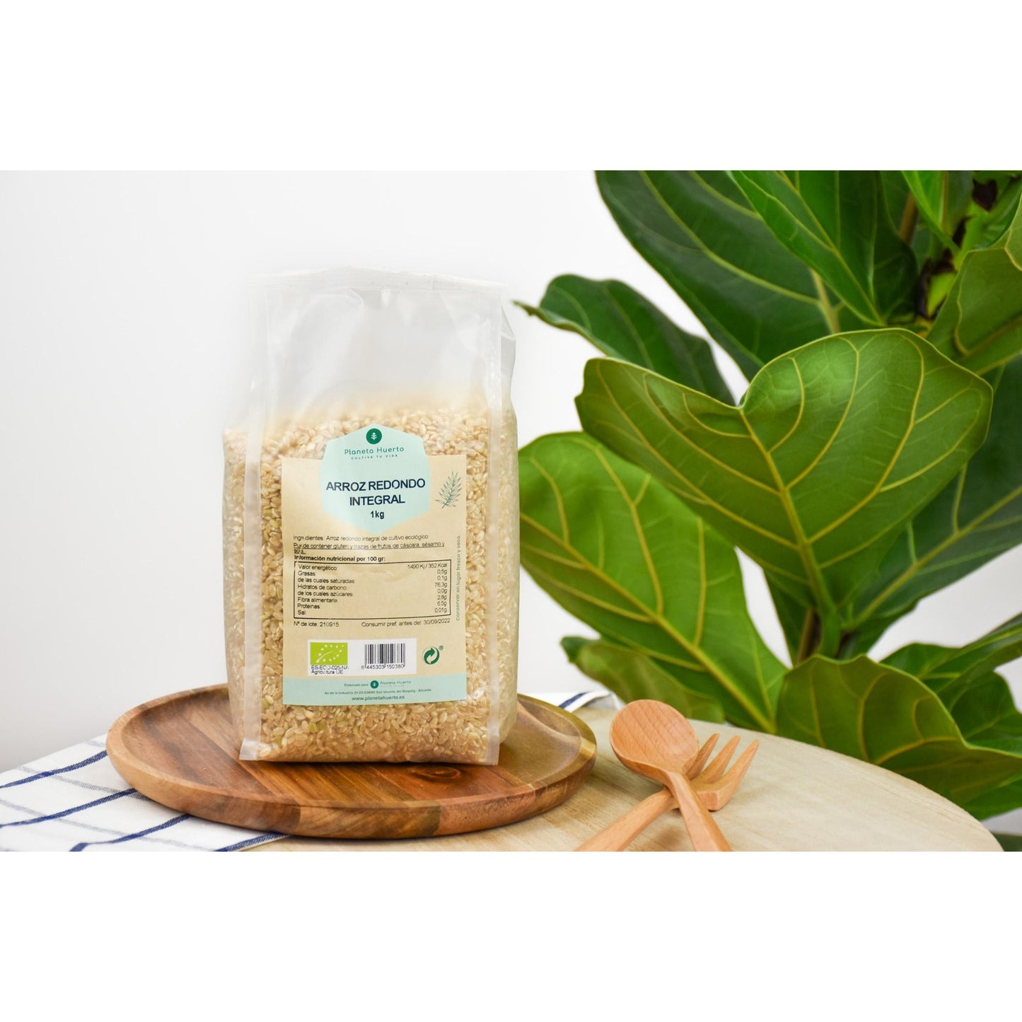 Embalagem de 2x arroz integral redondo ECO Planeta Huerto 1 kg