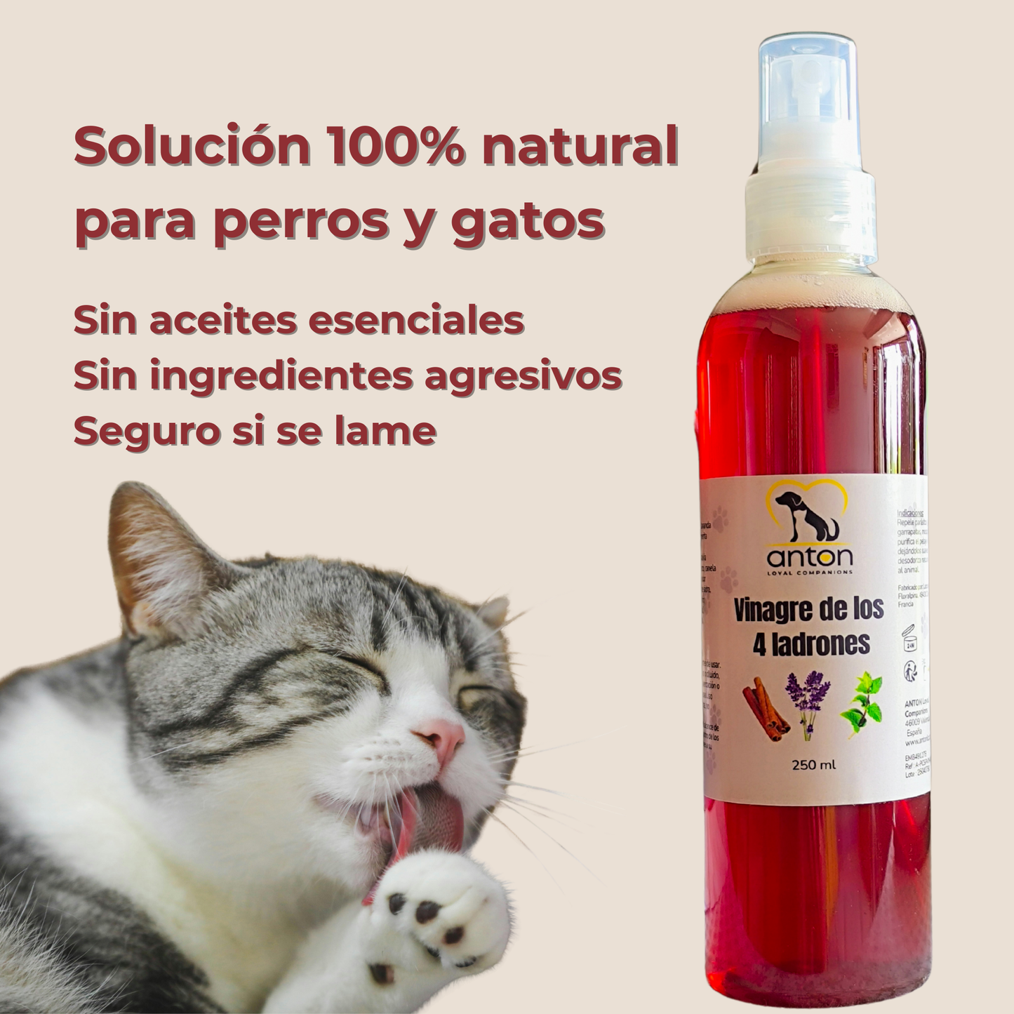 Vinagre de los 4 Ladrones para Perros y Gatos – 250ml