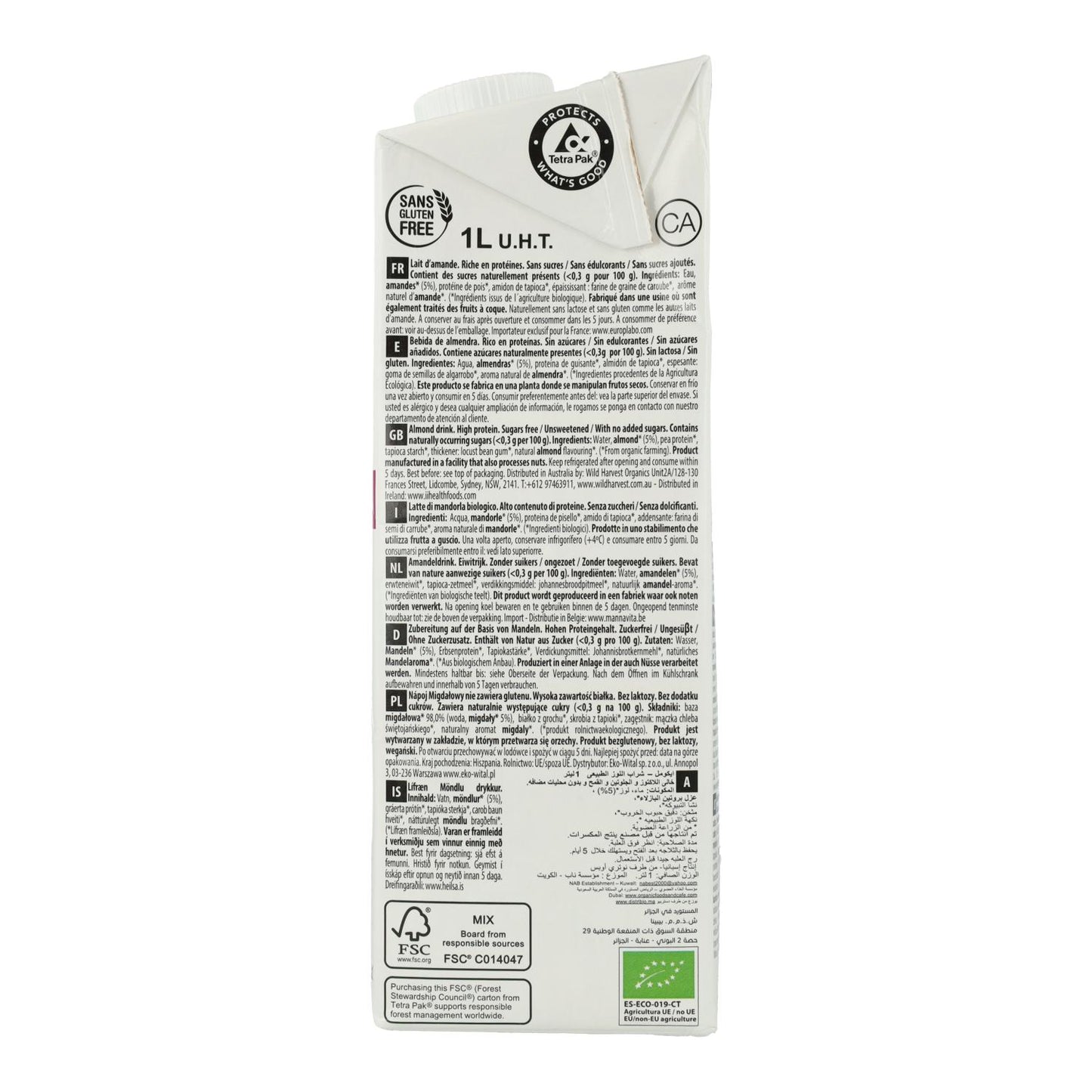 Bebida Vegetal de Amêndoa Biológica EcoMil 1 L