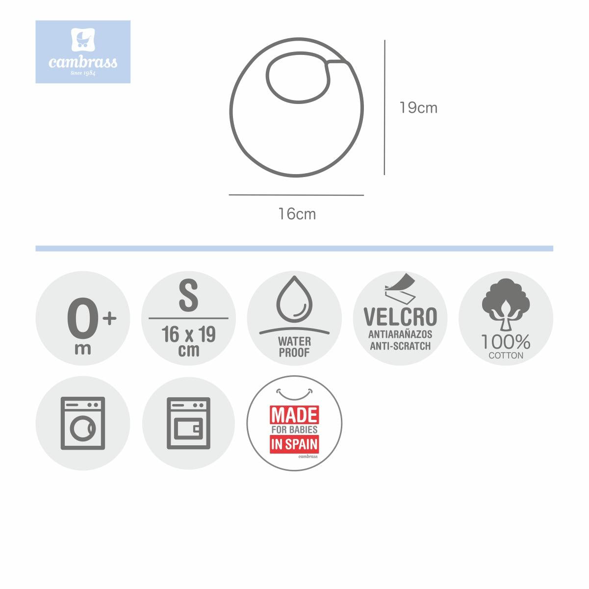 Babete redondo Cambrass com velcro para dormir