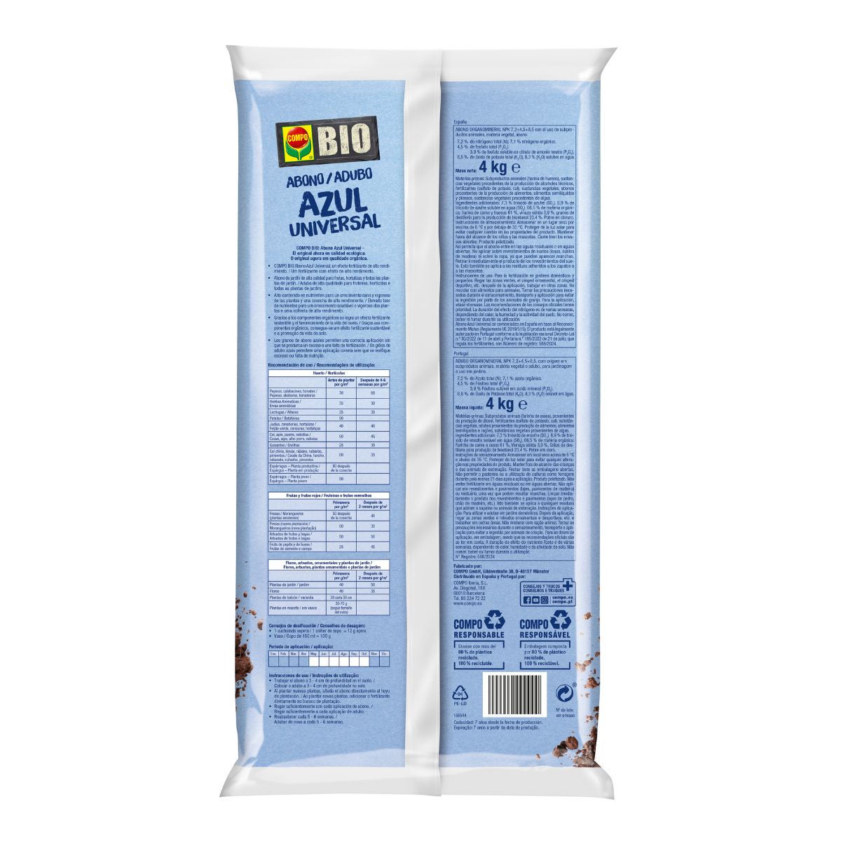 Compo Bio Universal Blue Fertilizante Eco 4 Kg