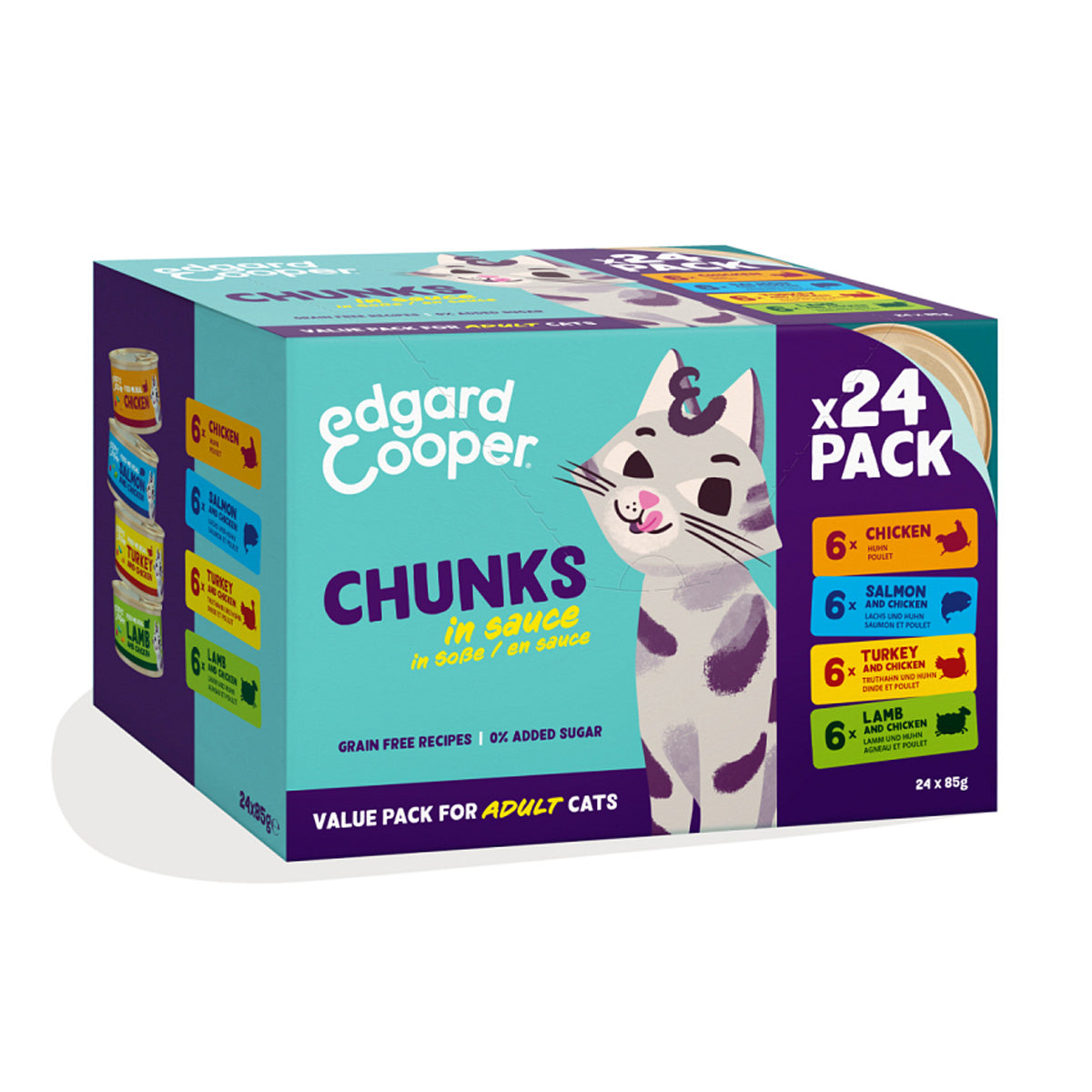 Multipack 24 pedaços de 85g em molho Edgard & Cooper Wet Food