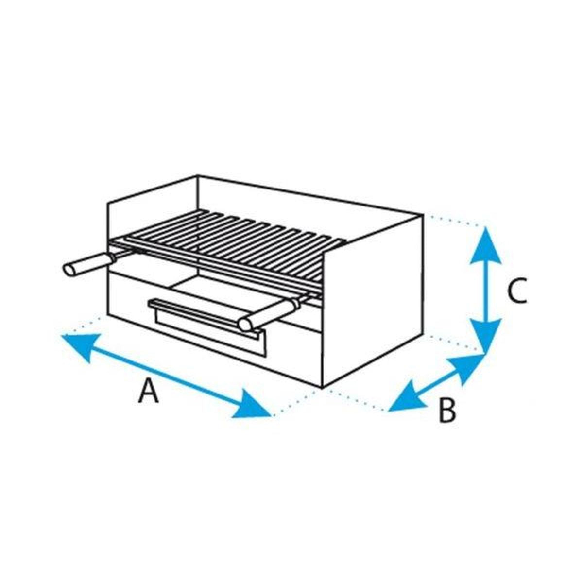 Gaveta Imex El Zorro em aço inoxidável com grelha
