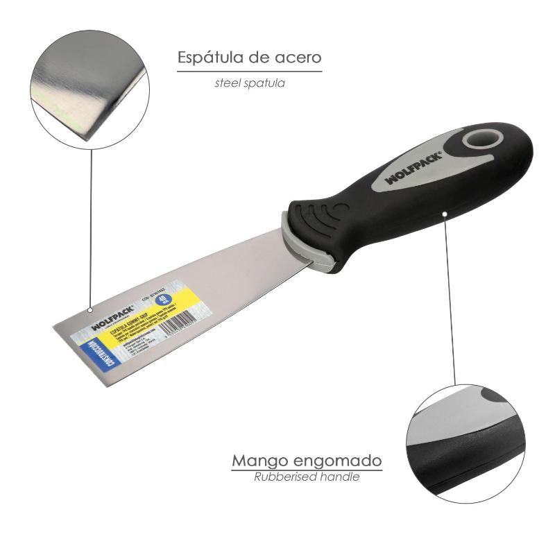 Espatula Mango Gummy Grip Hoja 40 Mm. Espatula Yeso, Espatula Pintor, Espatula Masillas, Espatula Pladur, Etc._2