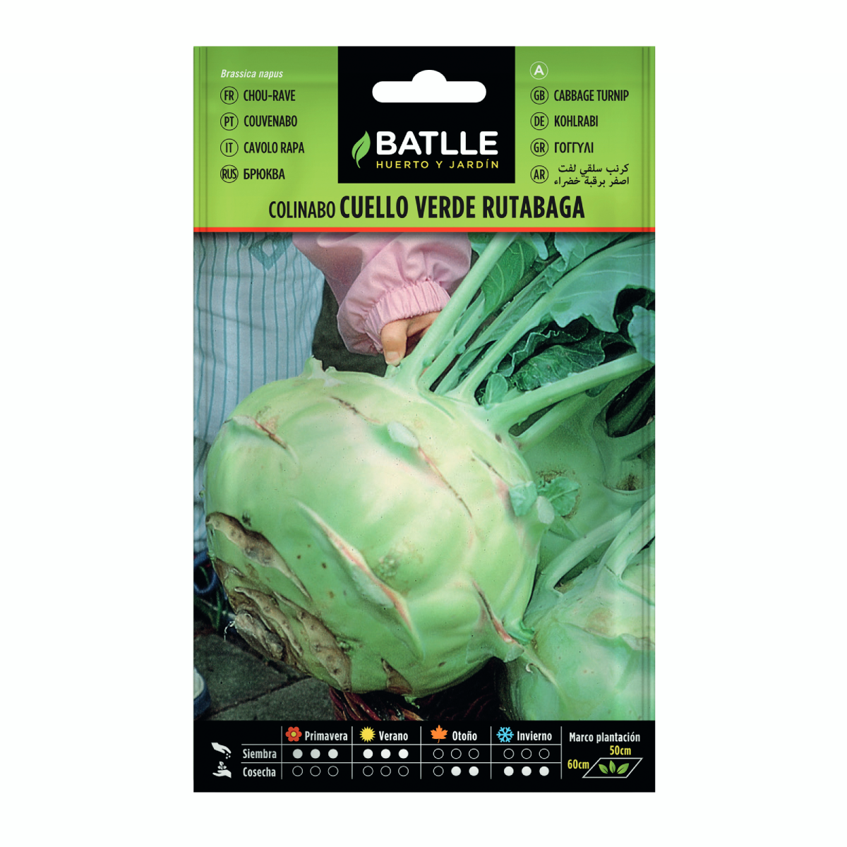 Sementes de Rutabaga e Rutabaga Batlle Green Neck