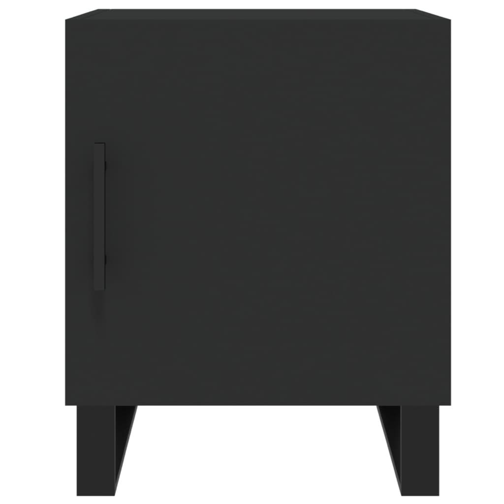 Mesita De Noche Madera De Ingeniería Negro 40x40x50 Cm_4