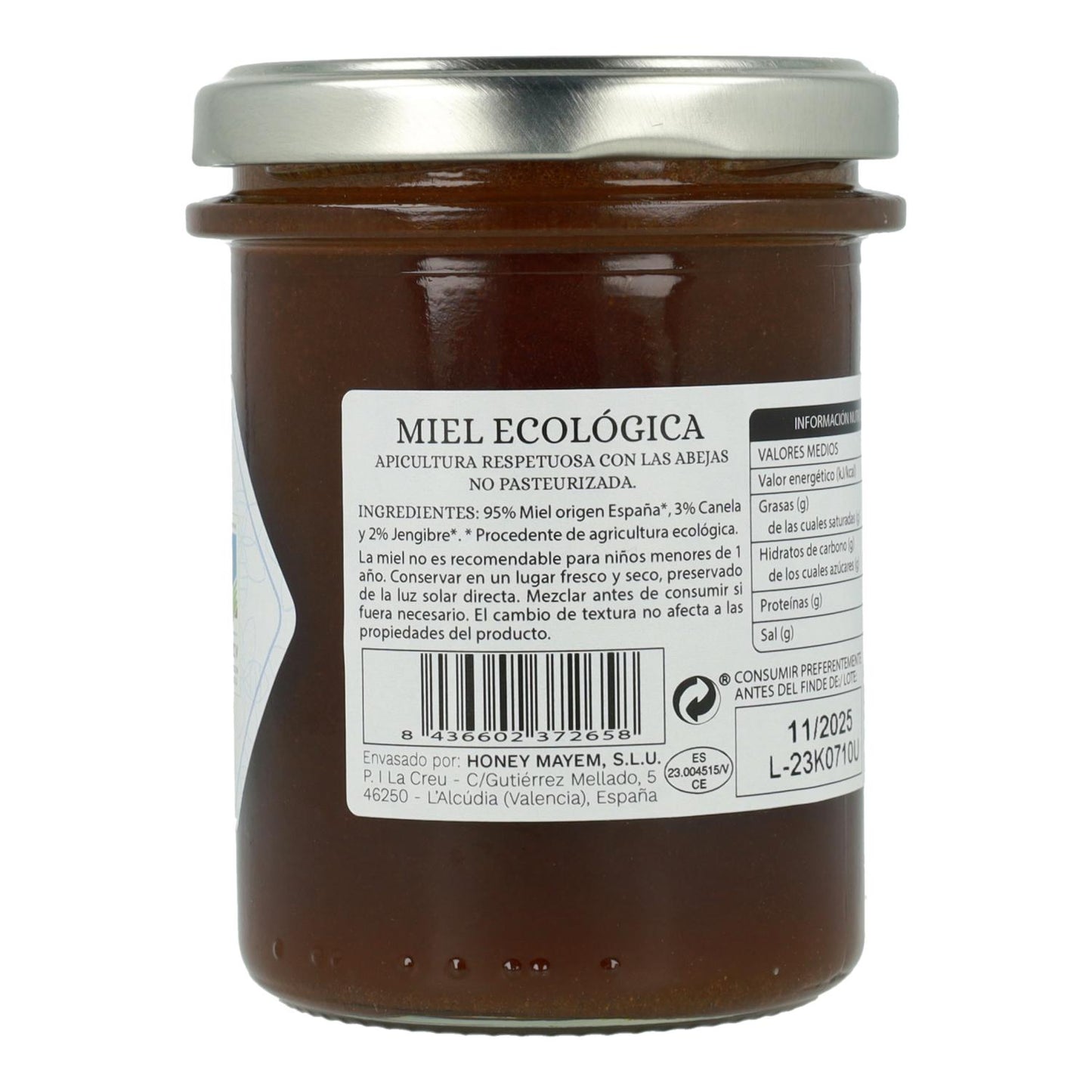 Mayem Mel Biológico com Gengibre e Canela 275 g