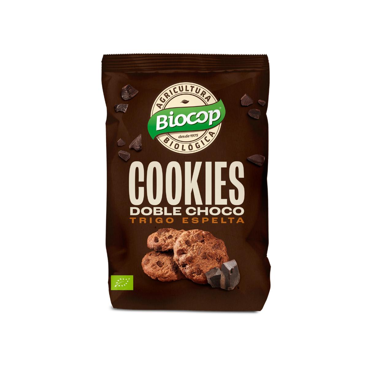 Bolachas de trigo espelta com chocolate duplo Biocop 200g