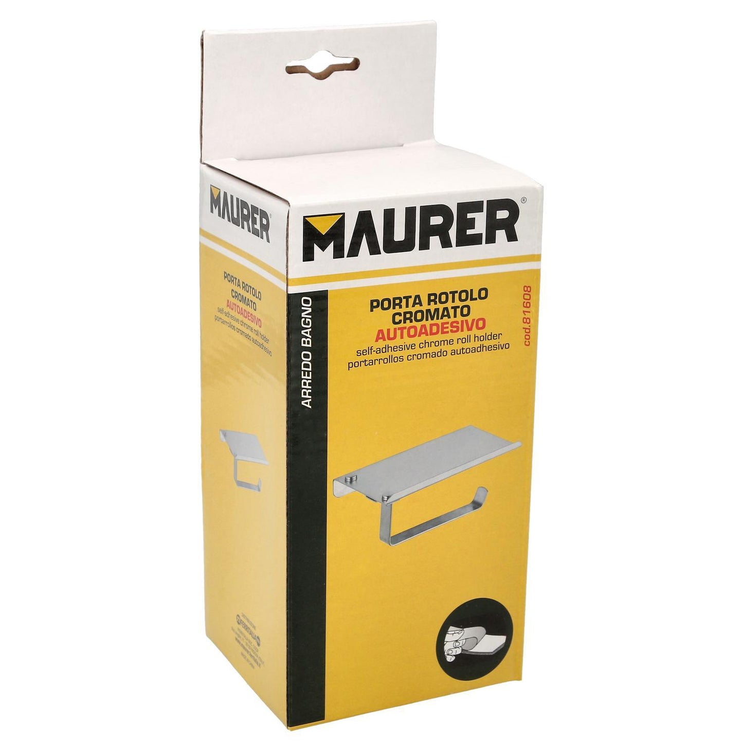 Portarrollos Baño Con Estante Para Moviles Autoadhesivo, Color Inox Con Efecto Espejo, Autoadhesivo Resistente O Con Tornillos_3