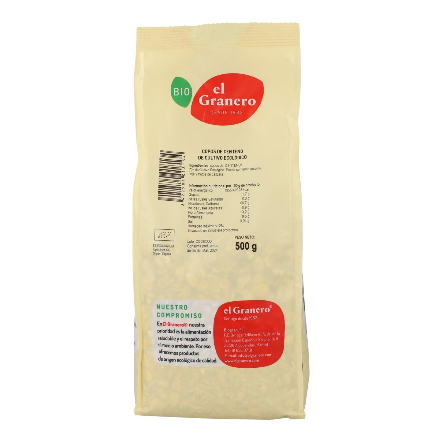Flocos de Centeio Biológico El Granero 500 Gr