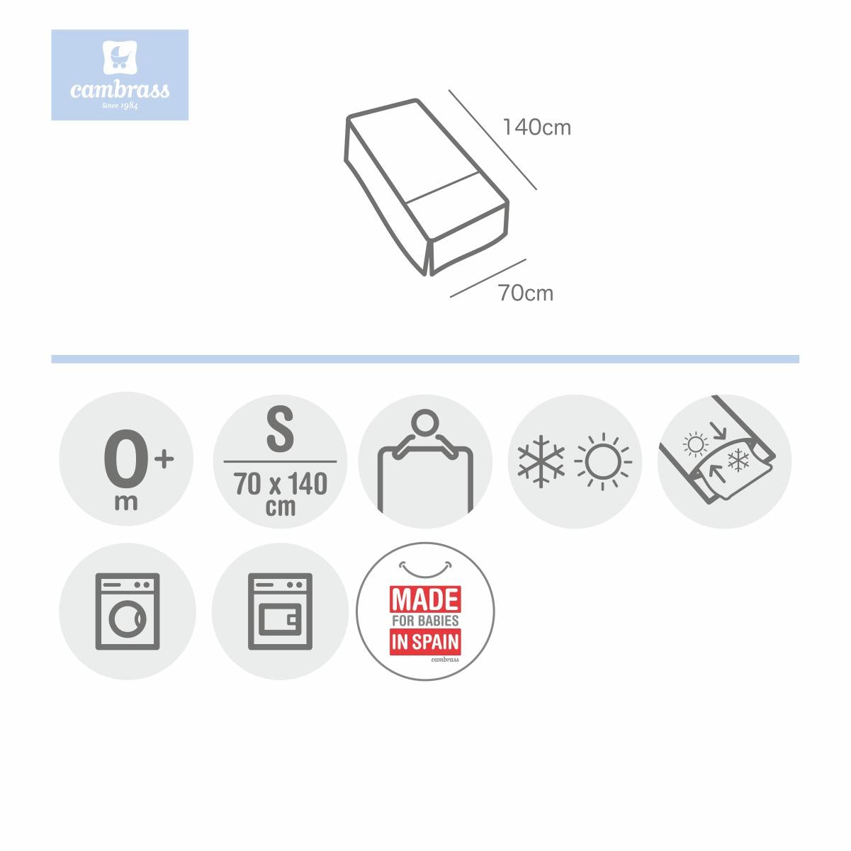 Edredão com estampado de estrelas e protetor de berço da Cambrass, 70x140 cm. Estrela Rosa