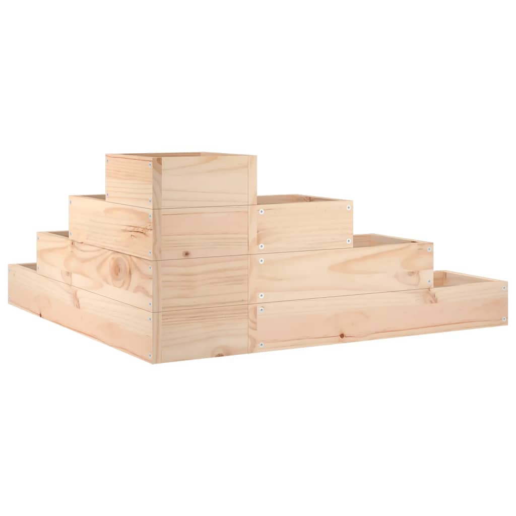 Jardinera De 4 Niveles Madera Maciza De Pino 80,5x79x36 Cm_5