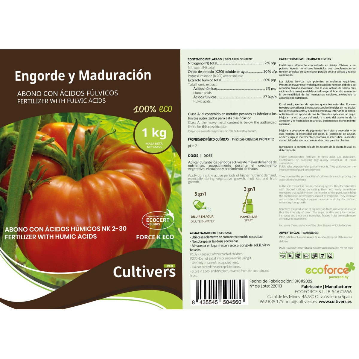 Abono Engorde Y Maduración Cultivers 5 Kg_3