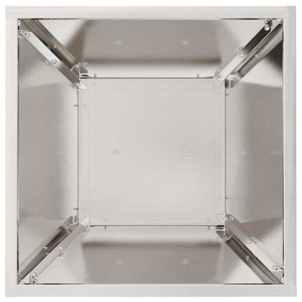 Maceta Pilar Plateado 35 X 35 X 73 Cm Acero Inoxidable_5