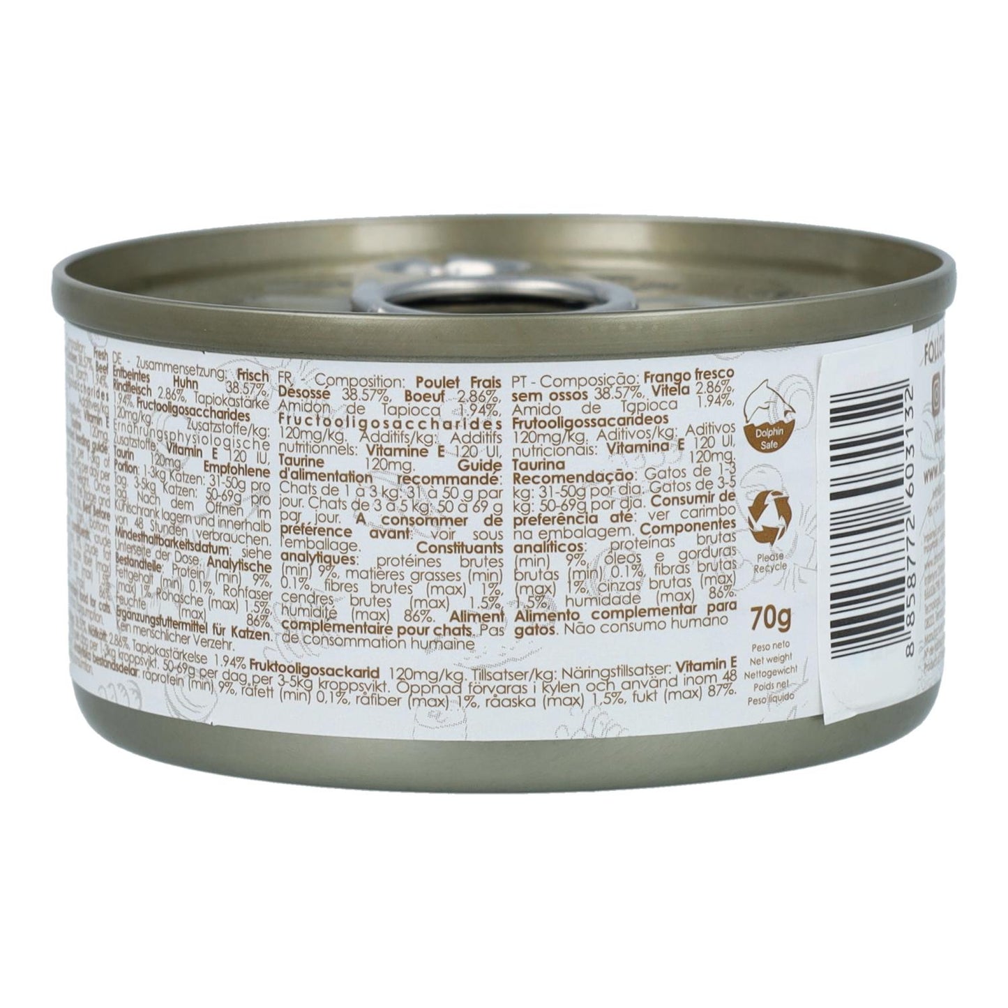 Kit Cat Canned Gravy - Frango e Carne 70g Ração húmida para gatos com molho