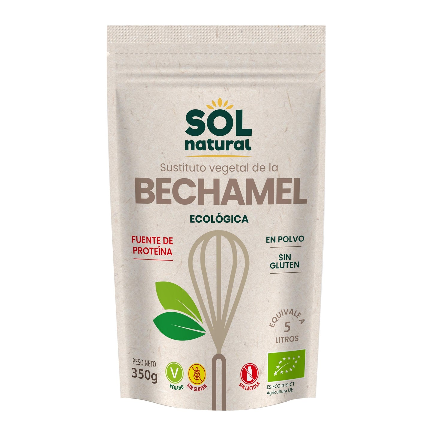Bechamel em pó vegan sem glúten biológico Sol Natural 350 g