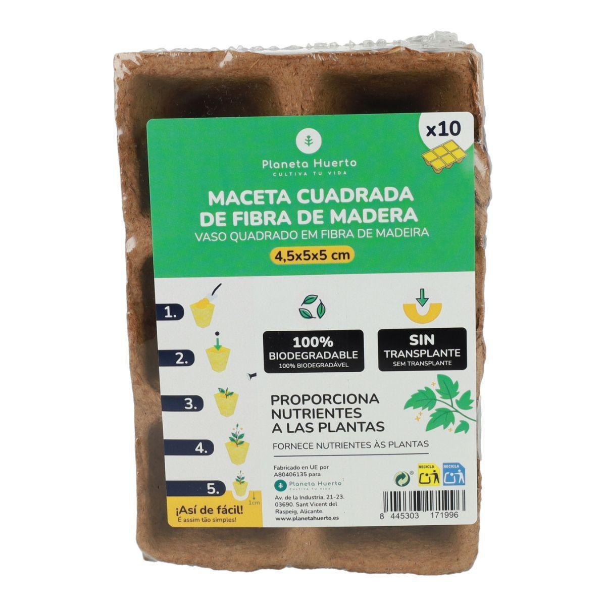 Tabuleiro para Mudas Biodegradável Planeta Huerto 10 unidades