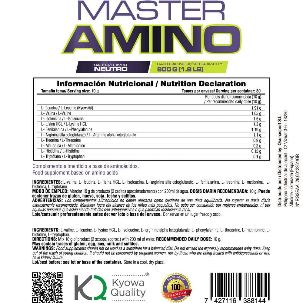 Master Amino - 800g - Neutro - Aumenta La Masa Muscular - Masmusculo_5