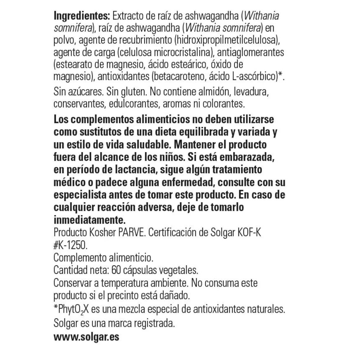 Embalagem 2 x Ashwagandha 60 cápsulas vegetais