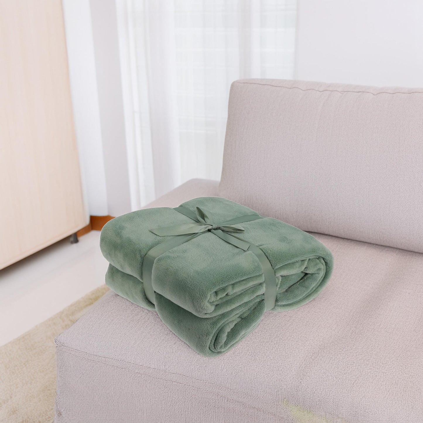 Well Home Manta Polar Coral De 250 Gsm, 100% Poliéster Color Verde Claro_3