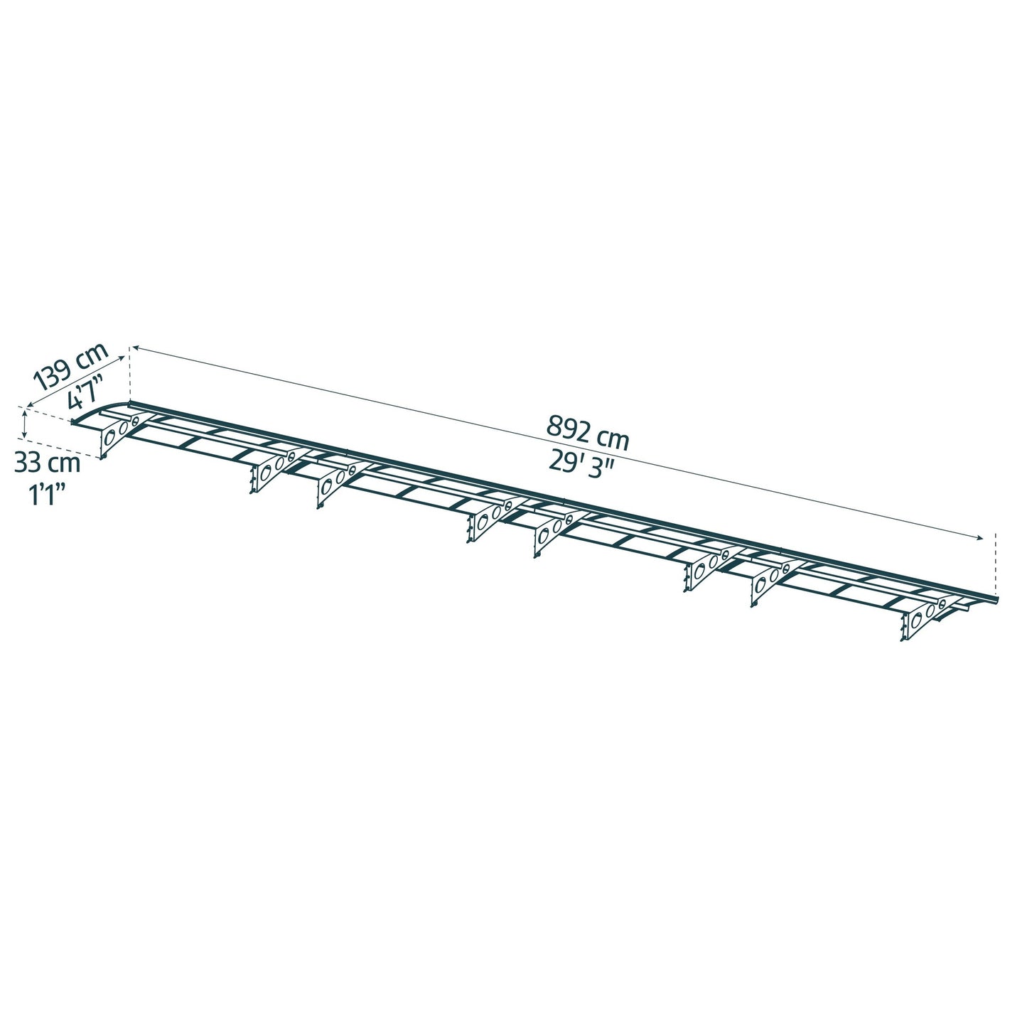 Marquise Herald 892x140 cm