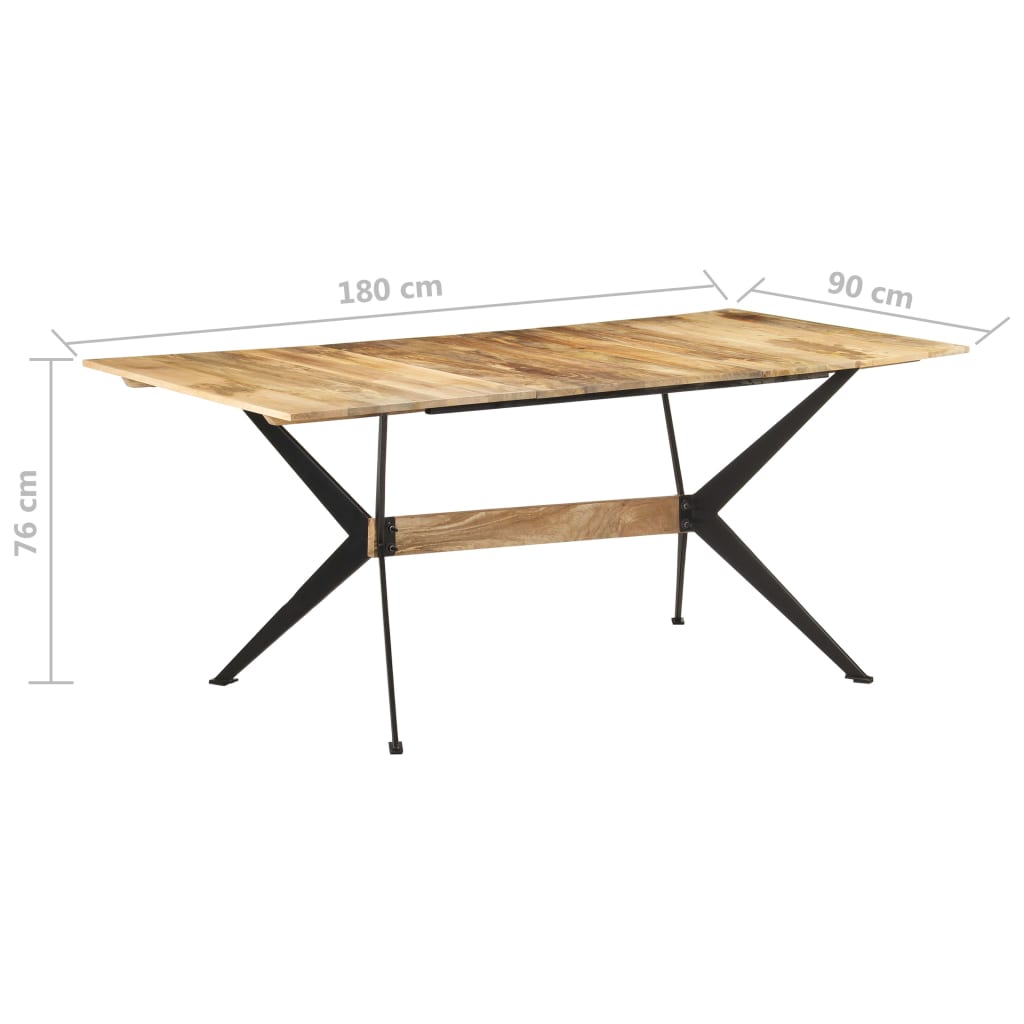 Mesa De Comedor De Madera Maciza De Mango 180x90x76 Cm_4