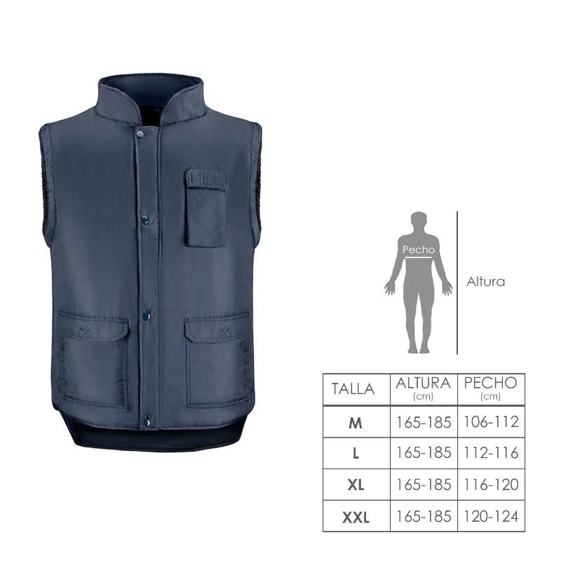 Chaleco Multibolsillos Azul Xl, Chaleco Poliester Con 3 Bolsillos Esteriores Y Uno Interior, Chaleco Trabajo, Chaleco Laboral_1