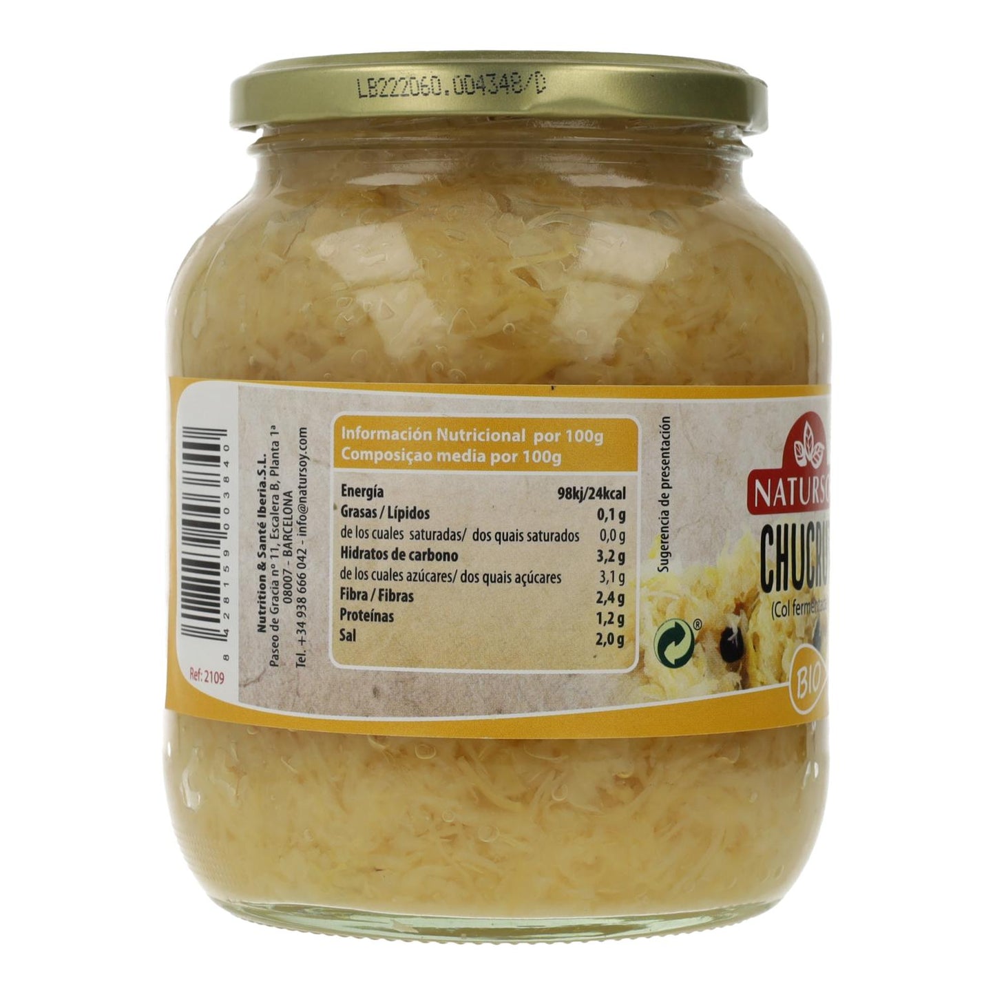 Chucrute orgânico Natursoy