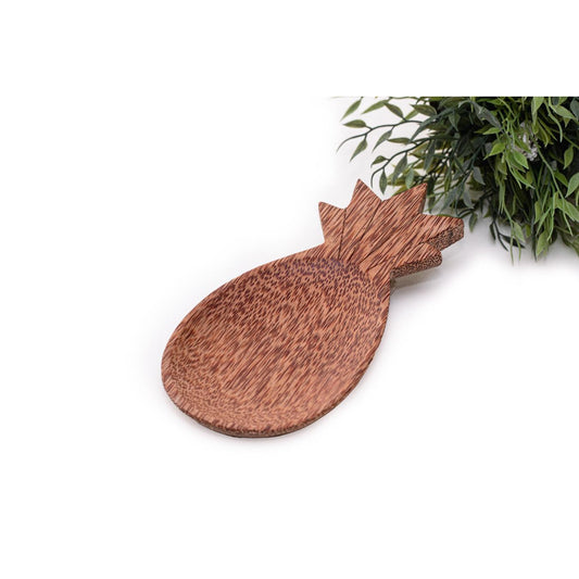 Prato de madeira de coco em forma de ananás 25 x 11 cm