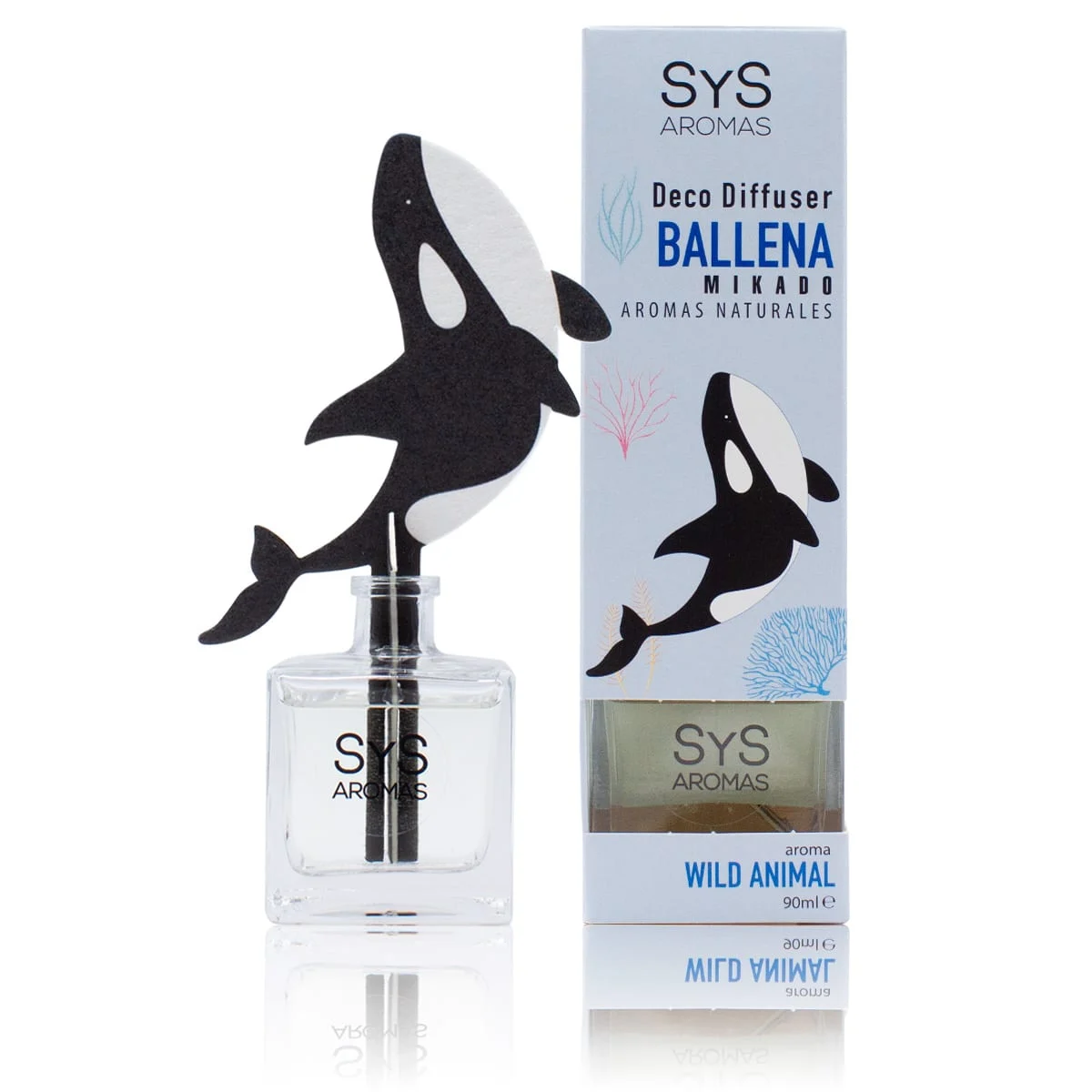Difusor De Varillas Ballena Wild Animal 90 Ml | Aroma Fresco Y Natural | Mikado Decorativo | Ambiente Infantil_0