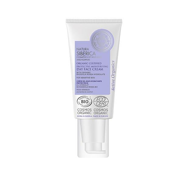 Creme facial de dia hidratante e protetor orgânico certificado Natura Siberica para pele sensível 50 ml