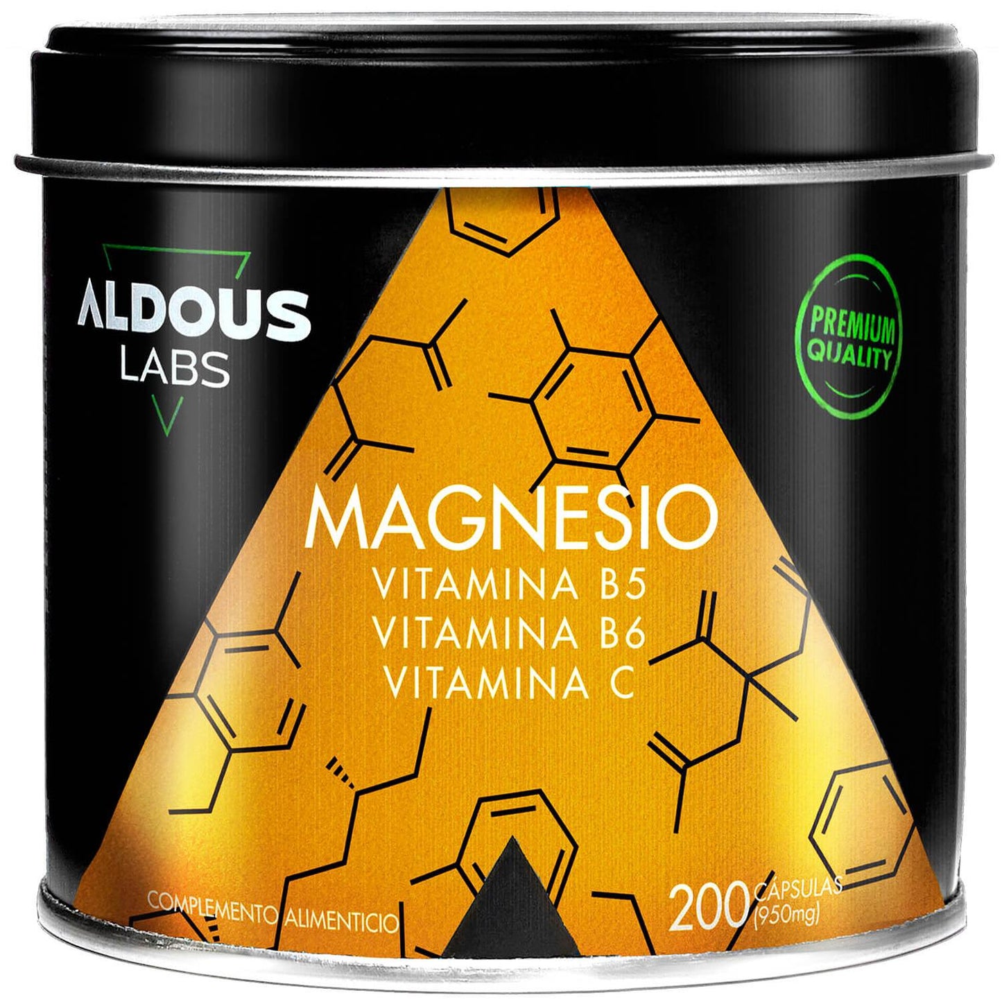Magnésio com Vitamina C, B5 e B6 200 cápsulas. Aldous Labs