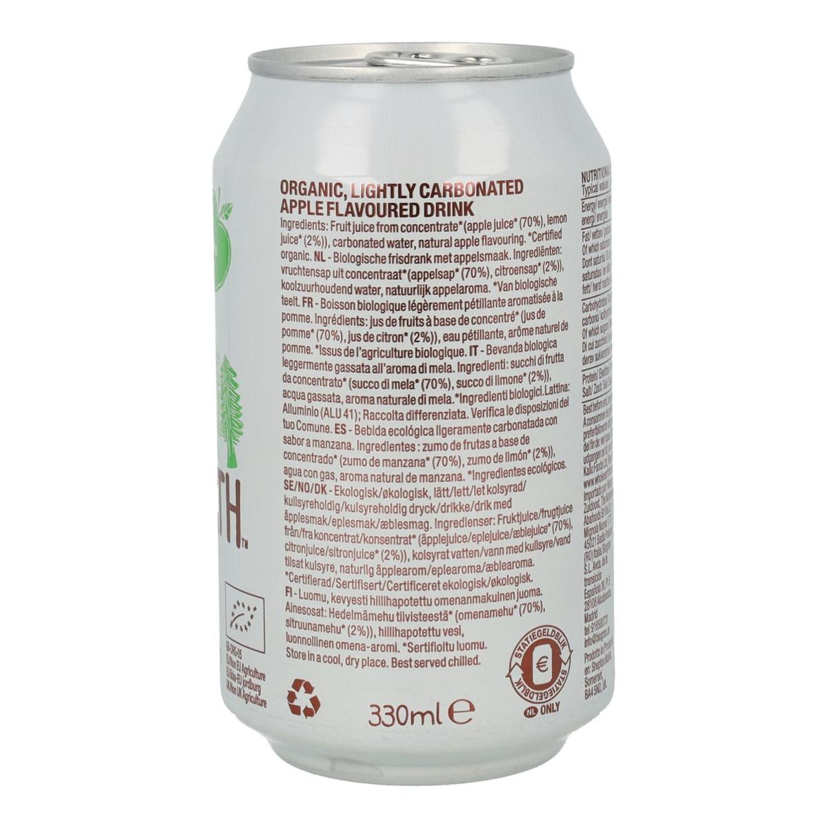 Embalagem de 6 refrigerantes de maçã biológicos, 330 ml. Whole Earth