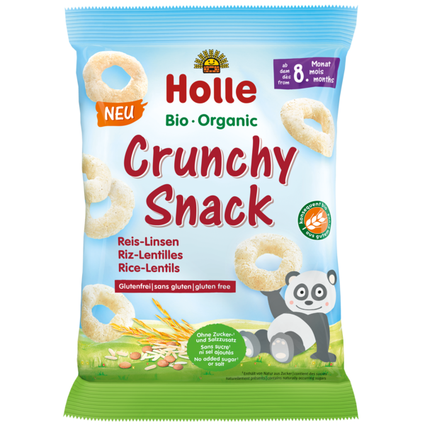 Snacks Crocantes de Arroz e Lentilhas (a partir dos 8 meses), Holle, 25g