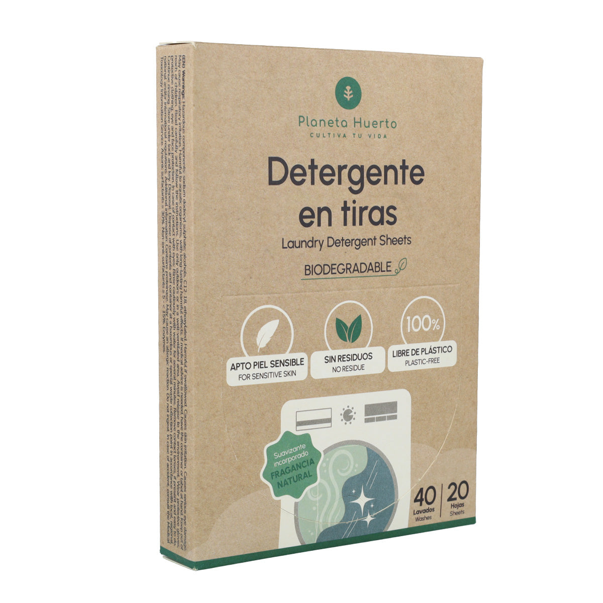 Pack 2 Eco-Tiras detergente y suavizante Planeta Huerto 40 lavados