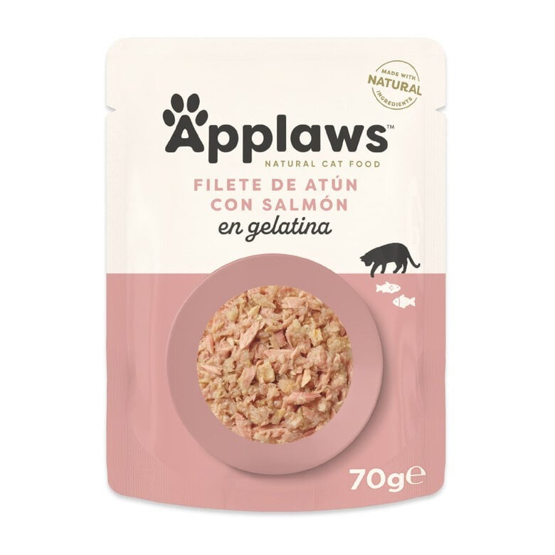 Applaws Cat Sachet 70 g Atum com Salmão em Gelatina 70 g Alimento húmido natural para gatos sem cereais