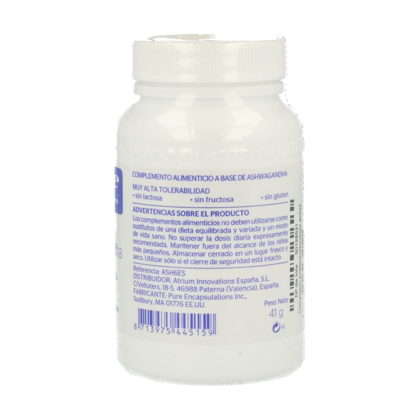 Ashwagandha Pure Encapsulations 60 cápsulas