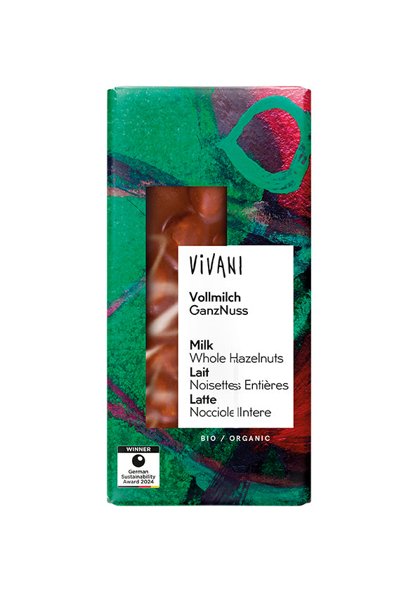 Chocolate con Leche y Avellanas Enteras BIO Vivani 100 g