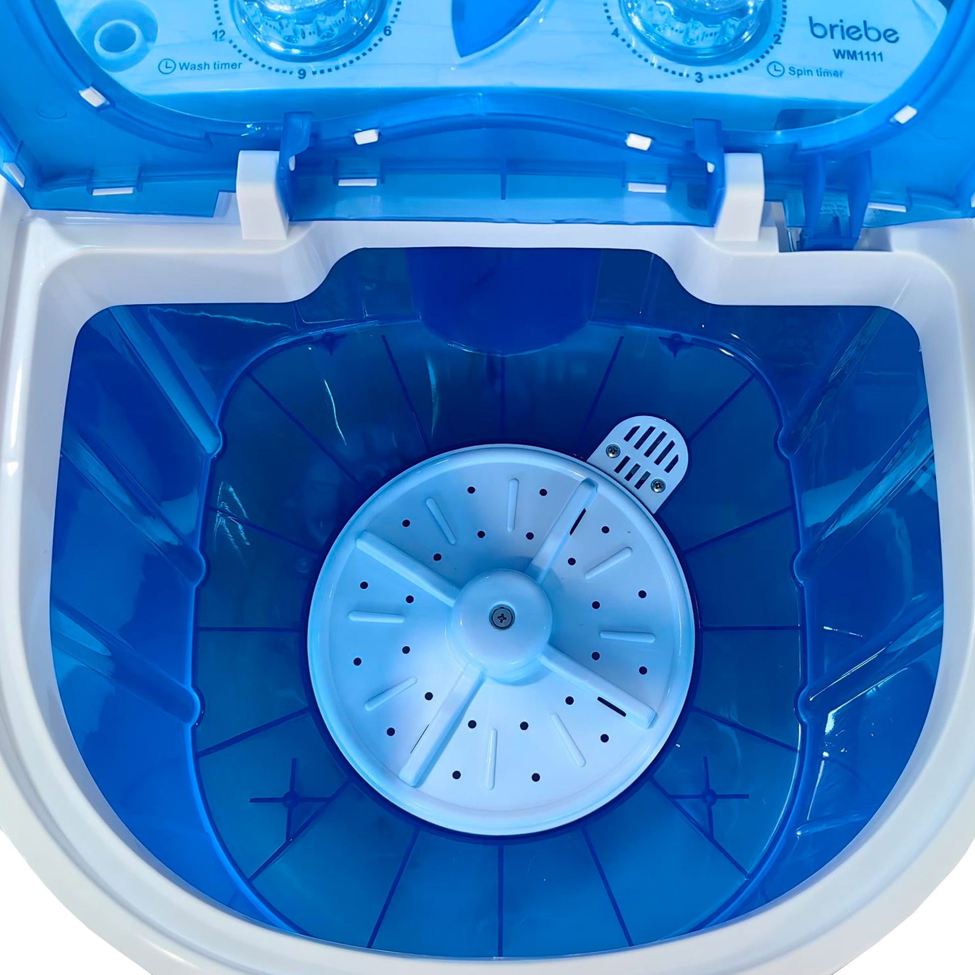 Mini Lavadora Portátil Con Centrifugado, Camping, Capacidad Ropa 3kg, Ideal Viajes, Camper Briebe Wm1111, Blanco/azul_5