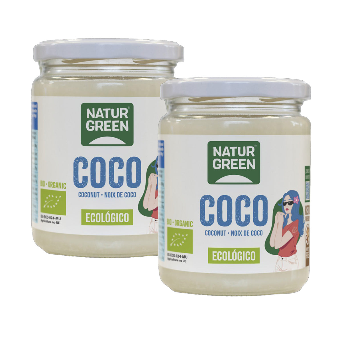 Embalagem de 2 x Óleo de Coco Biológico NaturGreen