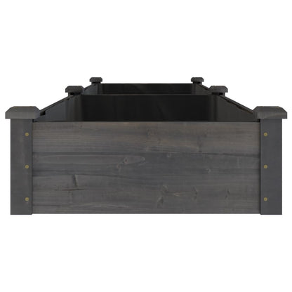 Jardinera Arriate Con Forro Madera Abeto Gris 240x60x25 Cm_4