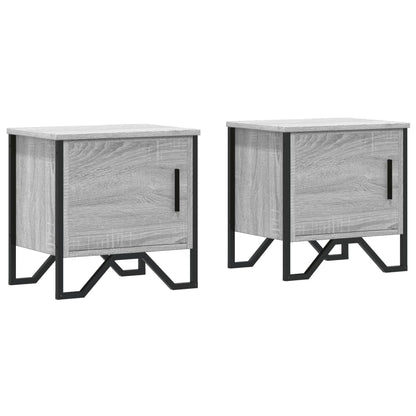 Mesitas De Noche 2 Uds Madera Ingeniería Gris Sonoma 40x30x40cm_0