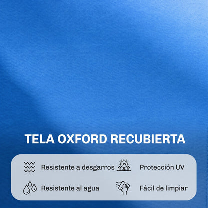 Outsunny Tumbona Plegable De Jardín Con Respaldo Ajustable Almohada Acero Azul_5